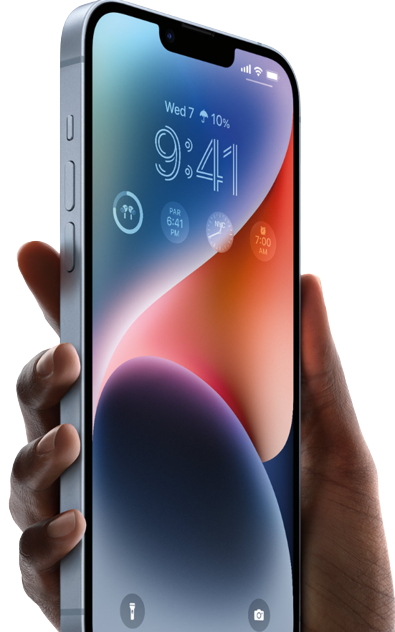 holding iphone